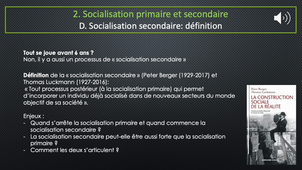 L1 SpS Parcours sciences sociales - CM introduction sociologie - Complément séance socialisation