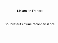 2020-04-01 Sociologie cours 5 - Perception et autoperception de l'islam en France