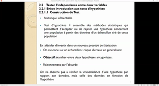 Chapitre 2 § 2.2.1.1 Les tests d'hypothèse