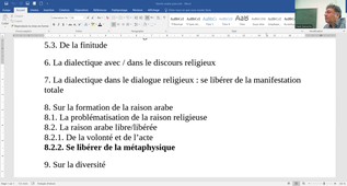 Le concept de liberté dans la philosophie arabe contemporaine الفلسفة العربيّة المعاصرة في محيط الحرية - intervention en français