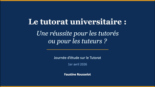 Journée tutorat - Conférence Faustine Rousselot