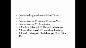 HIGGS LING 3.20 Les complétives en V et V-EN, les structures causatives