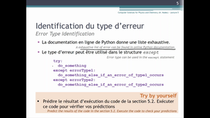 UFAZ L3 - Computer Sciences for Physiscs and Chemistry - Error managment and exceptions